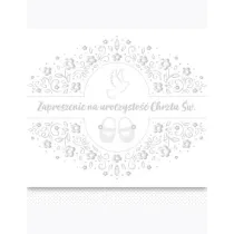 Zaproszenie kwadrat ZKW 120x120 Chrzest nr 56260 Dzieci�ce - Baby, Ch�opiec, Dziewczynka, Religia, Srebrne, T�oczenie