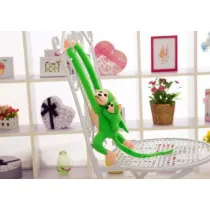 Maskotka ma�pka z dzieckiem zielona 90cm LeanToys