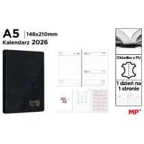Main paper Kalendarz 2026 A5 dzienny czarny