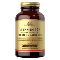 Solgar Witamina D3 (Cholecalciferol) 10 mcg (400 IU) Suplement diety 250 kaps.