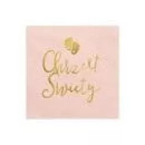 PartyDeco Serwetki Chrzest jasny r�owy 33x33cm