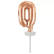 Amscan Balon foliowy mini cyfra 0 r�owe z�oto 7,5x12cm