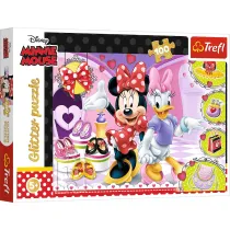 Puzzle 100 el. Glitter. Minnie i byskotki. Disney Minnie Trefl