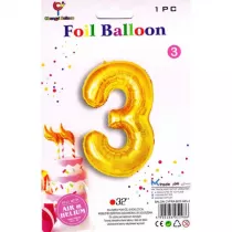 Mk Trade Balon foliowy cyfra 3 BCF-955-3 zoty 81 cm