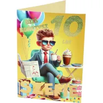 Nero KARNET URODZINY 10 B6 Z KOP NER A-017 FOL