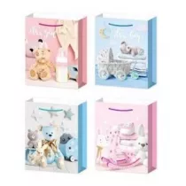 W&k Torebka prezentowa L Baby girl boy