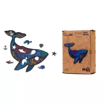 Puzzle drewniane eko 75 Potny wieloryb A4 PuzzleOK