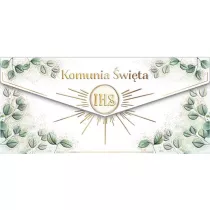 Koperta Komunia. Kielich z eukaliptusem