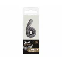 Godan �wieczka na tort cyfra 6 brokatowa 11.5x3.5cm