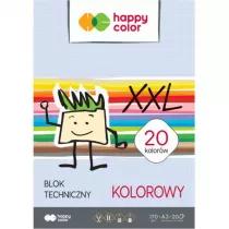 Blok techniczny kolorowy A3 Happy Color 170g 10 szt.