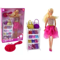 Lalka Lucy sukienka rowa brokatowa+ buty Leantoys