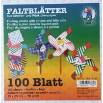 Galeria Hobby Origami 15x15cm kropki/paski 100 arkuszy