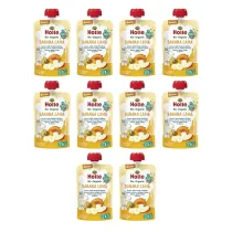 Holle Mus Bananowa lama (Banan - jab�ko - mango - morela) bezglutenowa od 6 miesi�ca Demeter Zestaw 10 x 100 ml Bio