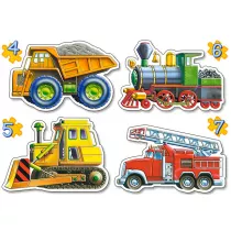 Puzzle 4w1 /4-5-6-7/ konturowe Vehicles CASTORLAND B-04256-1