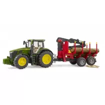 Traktor John Deere 7R 350 z przyczep� le�n� Bruder
