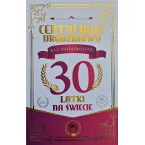 Yeku Karnet Certyfikat Urodzinowy 30 urodziny damskie