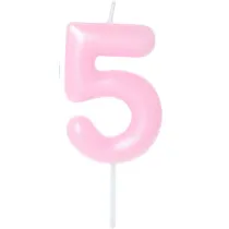 �wieczka na tort - cyferka Candy 5 r�owa 6cm
