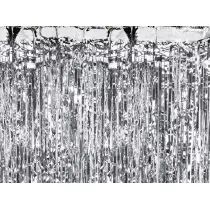 PartyDeco Kurtyna srebrna 90x250 cm