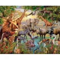 Norimpex Diamentowa mozaika Zwierzta Safari nad rzek 30x40cm 1007431