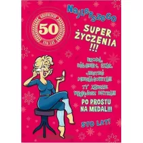 Stamp Karnet Party naklejany B6 + koperta Urodziny 50