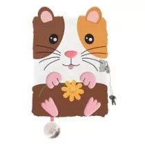 Pami�tnik A5 w�ochacz z k��dk� 3D My Little Friend Guine Pig 96 kartek