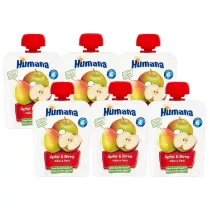 Humana Mus jabko-gruszka po 6. miesicu Zestaw 6 x 90 g Bio