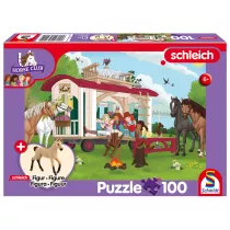 Puzzle 100 el. Schleich Klub jedziecki + figurka Schmidt
