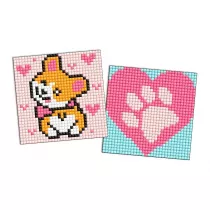 Diamentowa mozaika na naklejce IDEYKA 9x9 cm kids Corgi