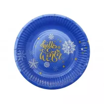 Godan Talerzyki papierowe Hello Winter 18cm 6 szt.
