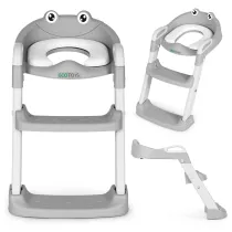 Ecotoys Nakadka na toalet dla dzieci ze schodkami i drabink szara