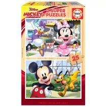 Puzzle drewniane 2 x 25 el. Myszka Miki i przyjaciele Educa