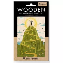Cozywood Karnet drewniany C6 + koperta �lub Wzg�rze mi�o�ci