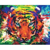 Hobby-maniak.pl Malowanie po numerach - Tygrys kolorowy 40x50cm