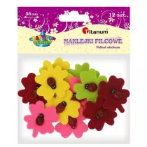 Titanum Naklejki filcowe 3D koniczyna mix 12 szt.