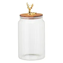 Koopman Szklany s�oik z pokrywk� i z�otym