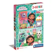 Puzzle 2x60 el. Super Kolor Koci Domek Gabi Clementoni