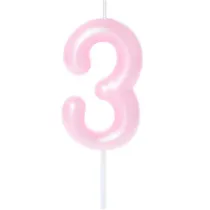 �wieczka na tort - cyferka Candy 3 r�owa 6cm