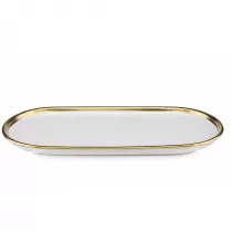 HowHomely Taca dekoracyjna Lovia White Gold 32 cm