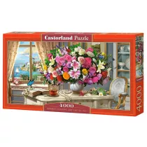 Puzzle 4000 el. Summer Flowers and Cup of Tea Castorland