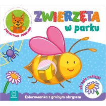 Zwierzta w parku. Kolorowanka z grubym obrysem