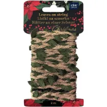 Interdruk Listki na naturalnym sznurku 2m Christmas