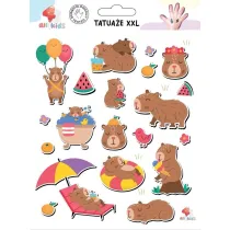 Tatuae zmywalne dla dzieci Kapibara wakacyjna XXL All4Kids