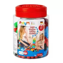Klocki konstrukcyjne w pudeku, Zestaw maego konstruktora, 128 el., 18 m+