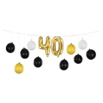 PartyDeco Girlanda balonowa 3w1 40 urodziny 260x32cm