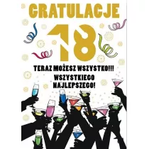 Stamp Karnet Party naklejany B6 + koperta Urodziny 18