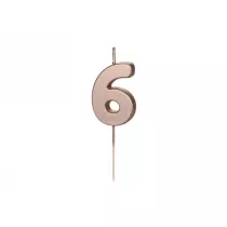 wieczka urodzinowa 6 rowe zoto 4.5cm
