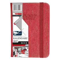 Kalendarz 2027 Rock A7 tygodniowy czerwony