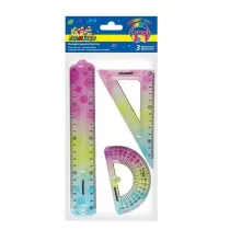 Titanum Zestaw geometryczny elastyczny w t�czowych barwach 3 elementy FLAMINGO