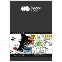 Happy Color Blok do markerw ART, biay, A5, 100g, 25 arkuszy 100 g 25 kartek