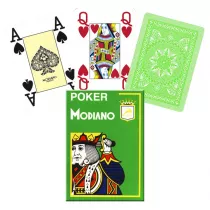 Poker 4 Jumbo Index, karty, jasnozielone Modiano